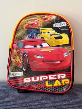 NWT Disney Lightning McQueen Red and Yellow Kids 10” Backpack